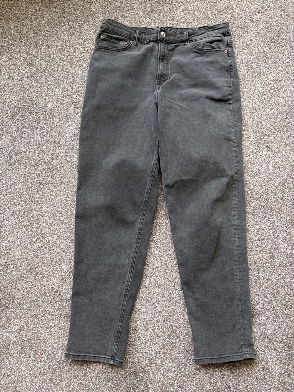 H&M Black High-Rise Straight Jeans